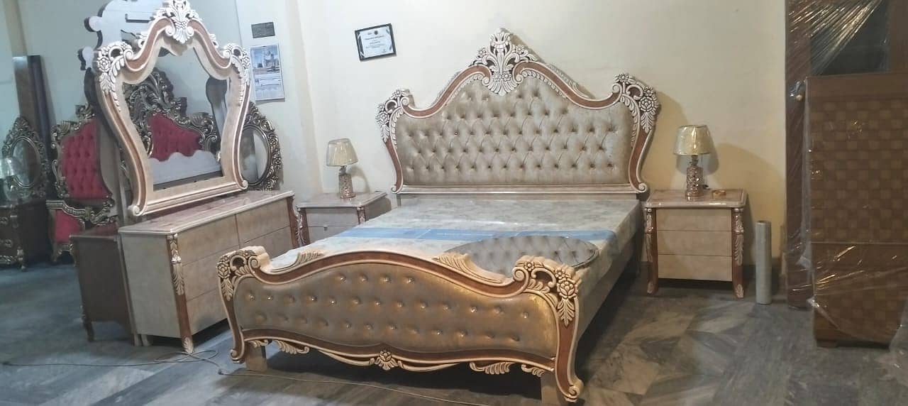 Bed/Double bed/single bed/king size bed/wood bed/poshish bed/Furniture 8