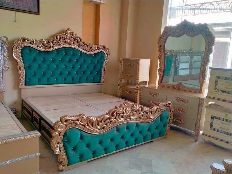 Bed/Double bed/single bed/king size bed/wood bed/poshish bed/Furniture 9