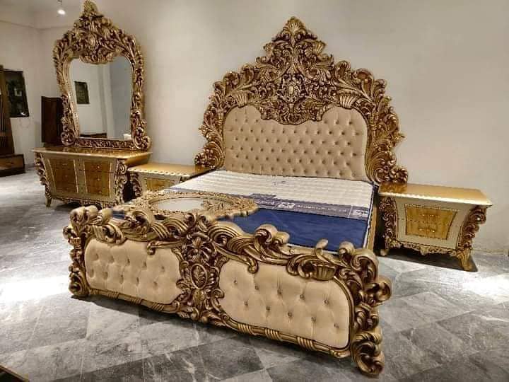 Bed/Double bed/single bed/king size bed/wood bed/poshish bed/Furniture 10