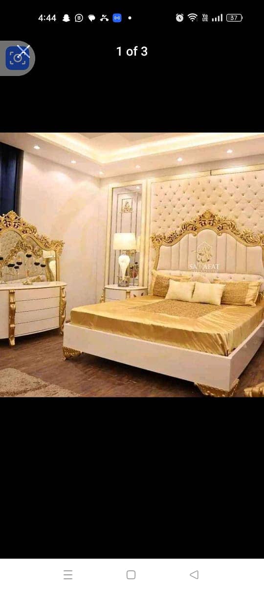 Bed/Double bed/single bed/king size bed/wood bed/poshish bed/Furniture 14