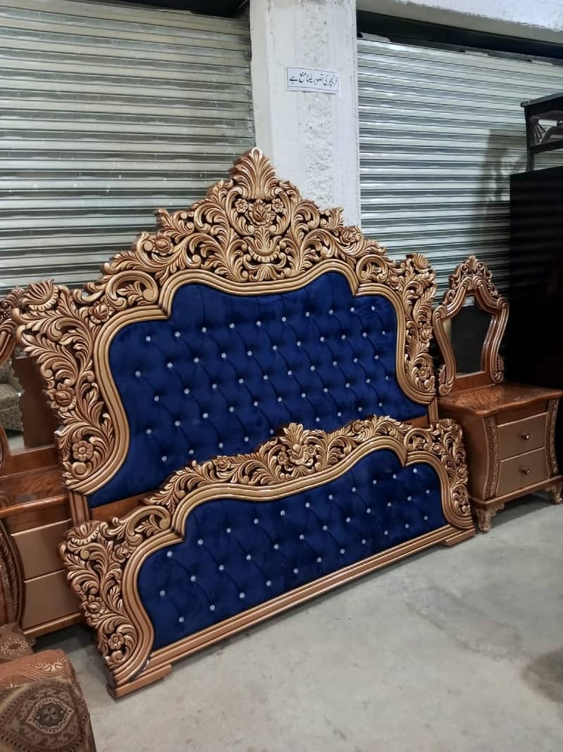 Bed/Double bed/single bed/king size bed/wood bed/poshish bed/Furniture 19