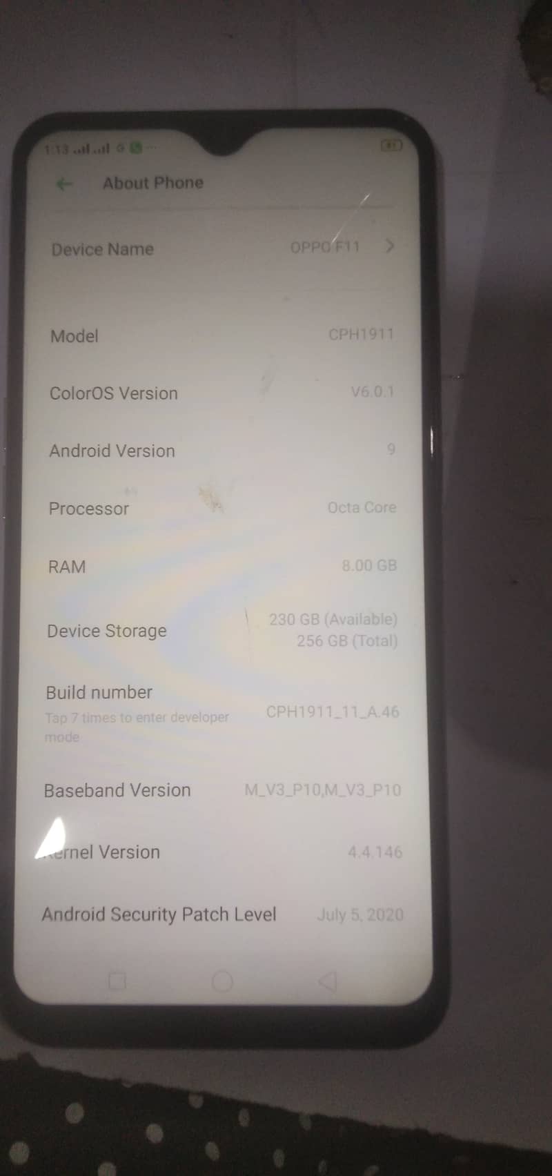 I want to sell or exchange my oppo f11 8 GB 256 0