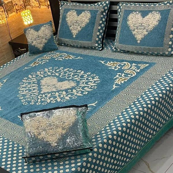 4 pcs velvet jaquard bedshet king size 3