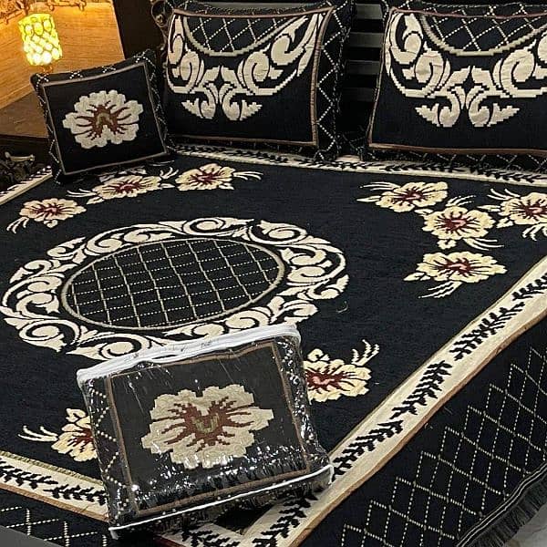 4 pcs velvet jaquard bedshet king size 4