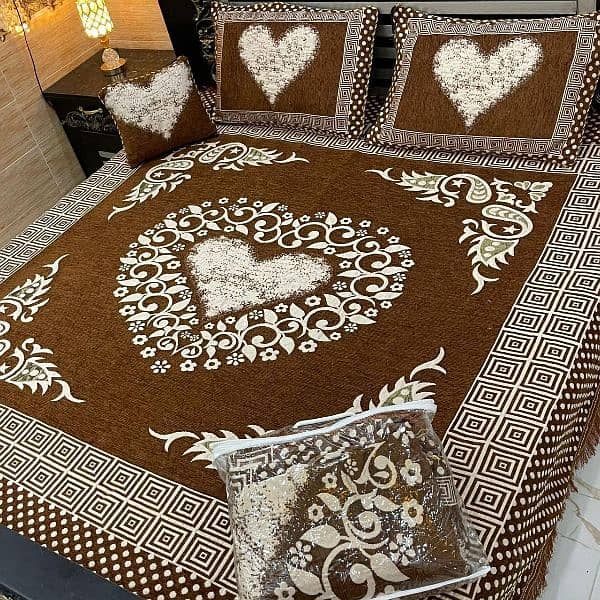 4 pcs velvet jaquard bedshet king size 5