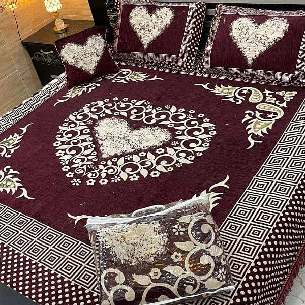 4 pcs velvet jaquard bedshet king size 6