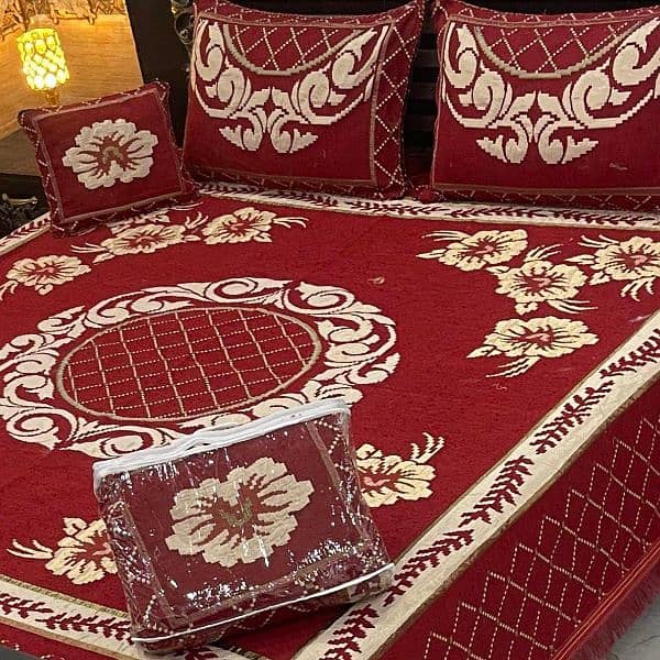 4 pcs velvet jaquard bedshet king size 7