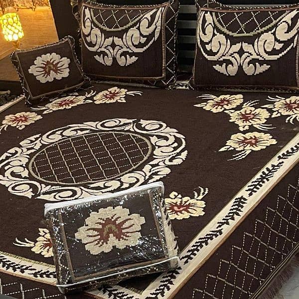 4 pcs velvet jaquard bedshet king size 9