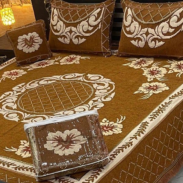 4 pcs velvet jaquard bedshet king size 10