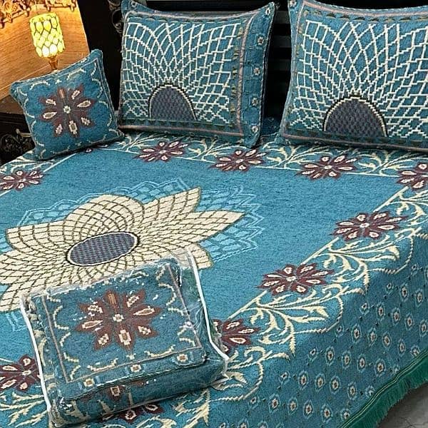 4 pcs velvet jaquard bedshet king size 11