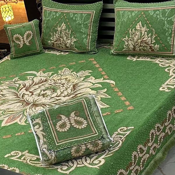 4 pcs velvet jaquard bedshet king size 14