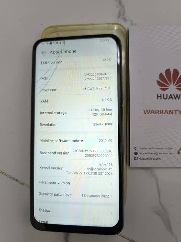 Huawei y9s (128gb) + PTA apprved 10