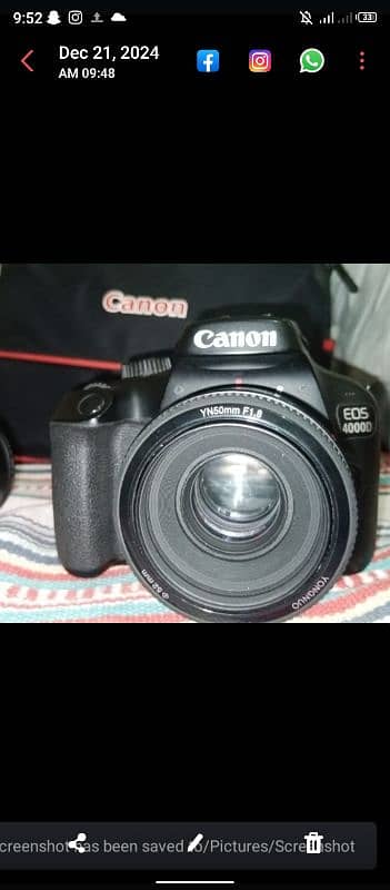 canon eos 4000d with extra lense 0