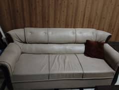 7 seater leather sofa with table