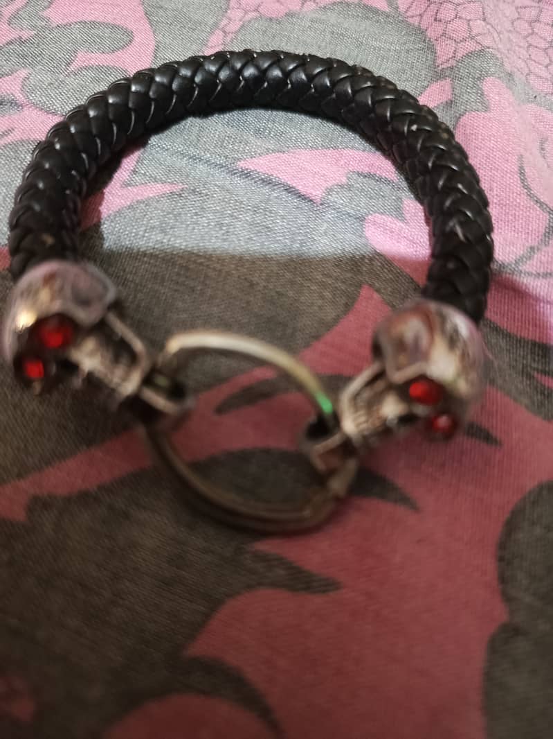 SKULL FACE BRACELLATE LETHER  IMPORTED 0