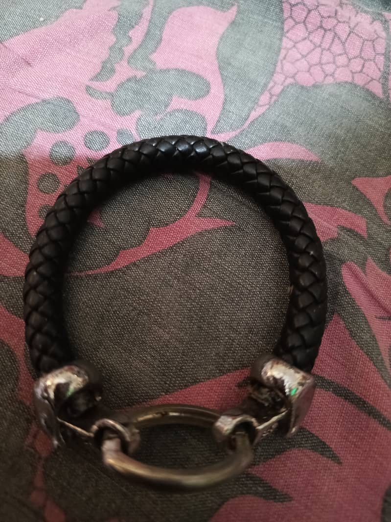 SKULL FACE BRACELLATE LETHER  IMPORTED 2