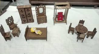 Wooden Doll house set