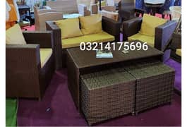 OUTDOOR GARDEN RATTAN UPVC FURNITURE SOFA SET CHAIRS TABLE UMBRELLA