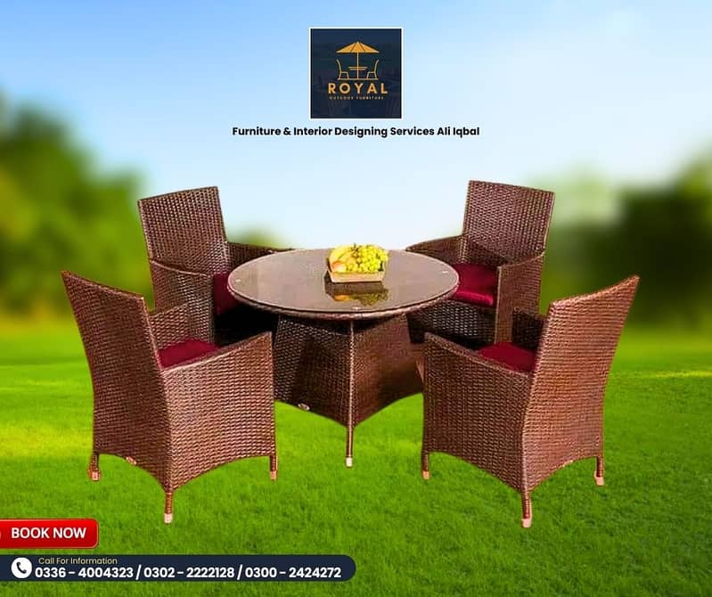 Rattan Garden Lawn Outdoor Furniture - Restaurant cafe rooftop chairs 0