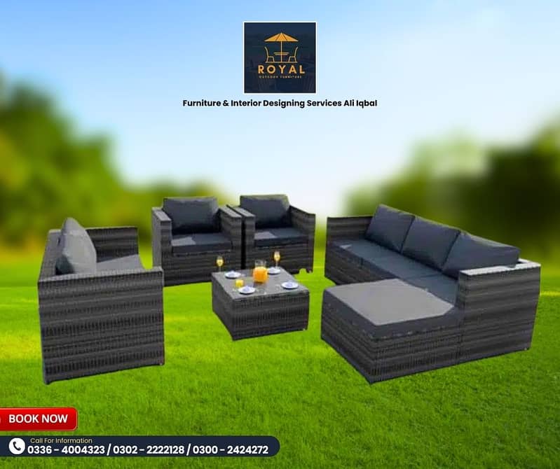 Rattan Garden Lawn Outdoor Furniture, Restaurant cafe rooftop chairs 0