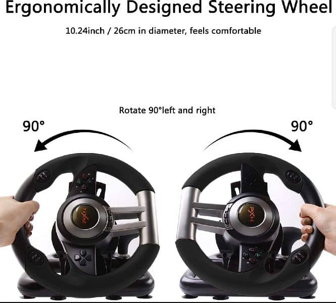 "PXN V3 Pro Steering Wheel with Pedals - Realistic Gaming Experience 1