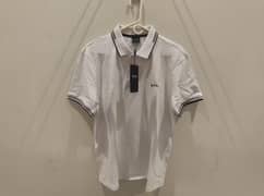 Original Boss - Men's casual white cotton polo shirt (branded)