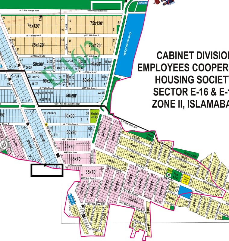 07 Marla 30*60 Plot for sale in CDECHS, E-16/3, Cabinet Society E-16/17 0