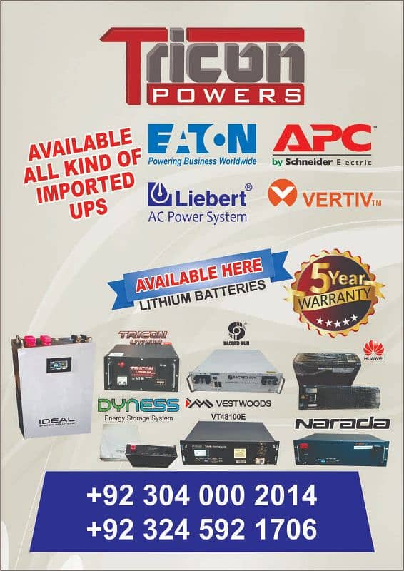 APC SMART UPS 1KVA TO 20KVA & LITHIUM BATTERIES 70AH/100AH/150AH/200AH 0