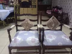 Akhrot wood chairs and table