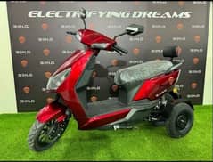 Three Wheels Electric Scooty 2024 New Zero Meter for Special persons