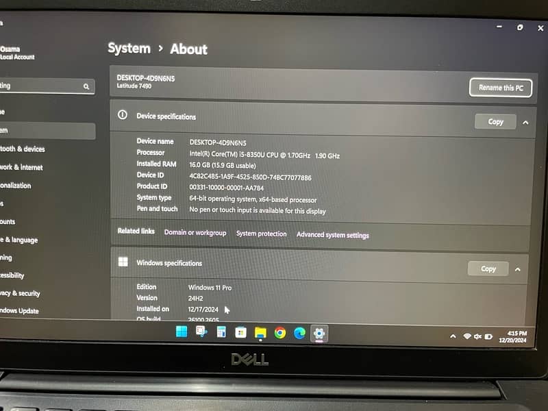 Dell latitude 7490 i5 8th generation 5