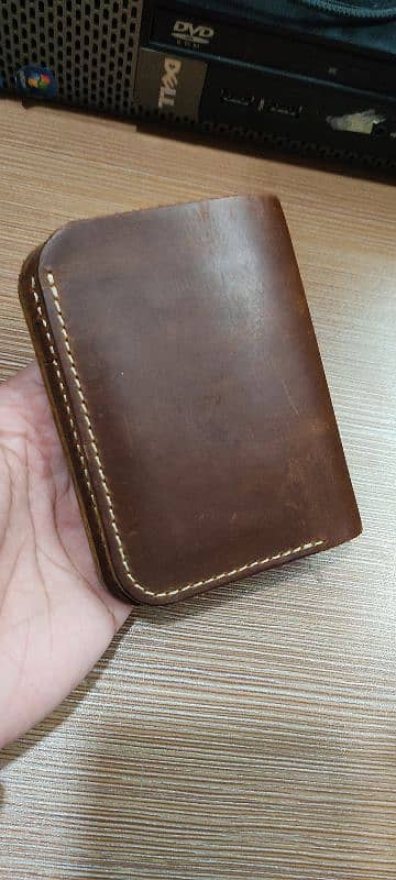 Handmade Bi Fold Men leather Wallet 0