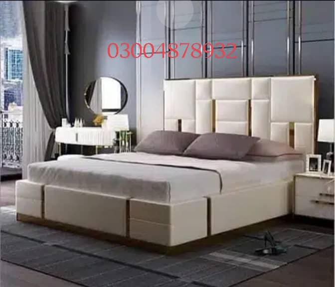 bedset/wooden bed/side table/double bed 8