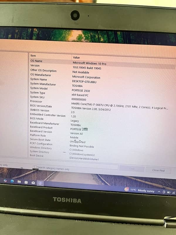 Toshiba Core i7 laptop 5