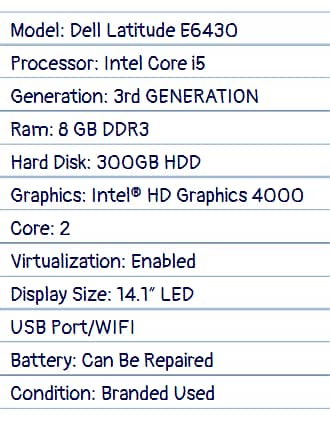 Dell Core i5 3rd Generation Laptop. 3