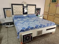 Double Bes Set with Mattress, Side Tables and Dressing Table For Sale