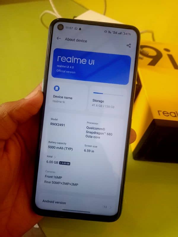 Realme 9i. complete saman 6+2/128 2