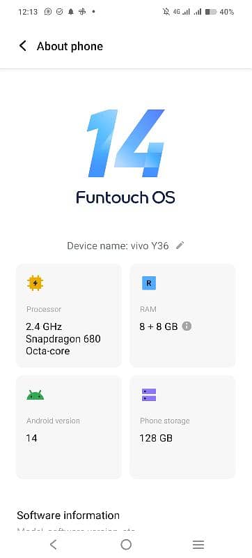 Vivo Y36 8+8 128 snapdragon 2