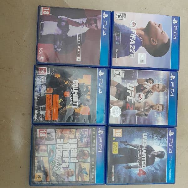 ps4 games/uncharted4 ps4/cod blackops4/hitman2ps4/gtavps4/fifaps4/ufc2 0