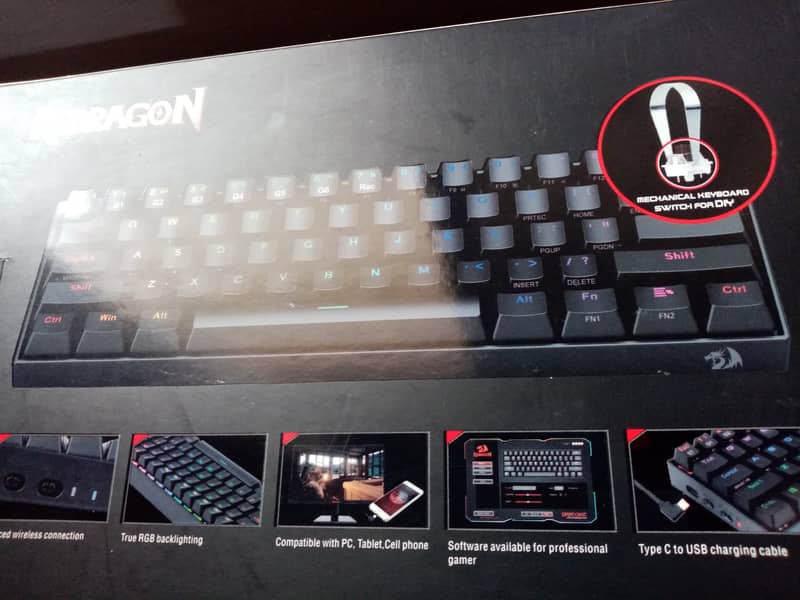 Redragon Draconic K530 Wireless 60% Keyboard 1