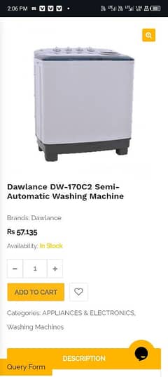 Dawlance Washing Machine DW170C2