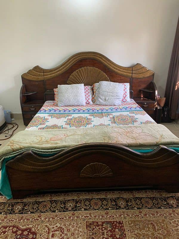 King Size Bed With side tables and dressing table without mattress 0