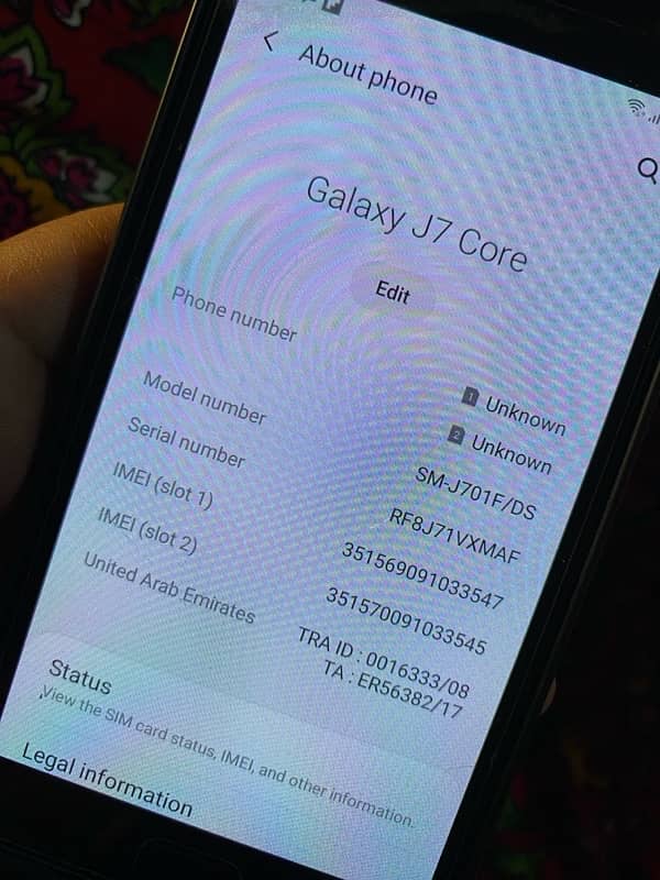 Samsung j7 core 2/16 gb 5