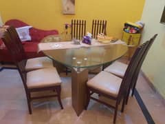 Dinning table with double glass