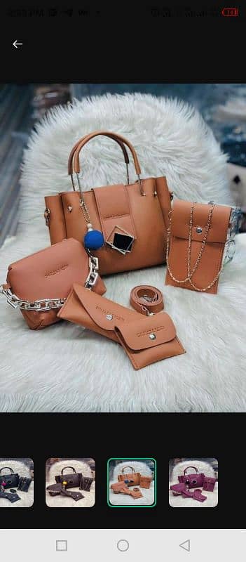 Stylish Women's Leather Hand Bag Set - 5 Pcs in Stunning Colors 1