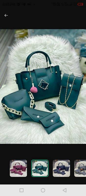 Stylish Women's Leather Hand Bag Set - 5 Pcs in Stunning Colors 3