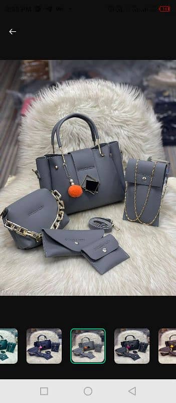 Stylish Women's Leather Hand Bag Set - 5 Pcs in Stunning Colors 5