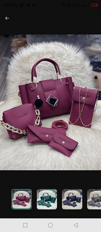 Stylish Women's Leather Hand Bag Set - 5 Pcs in Stunning Colors 6