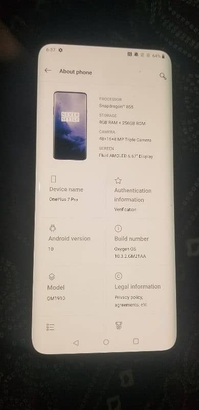 oneplus 7 pro 8/256 pta 1