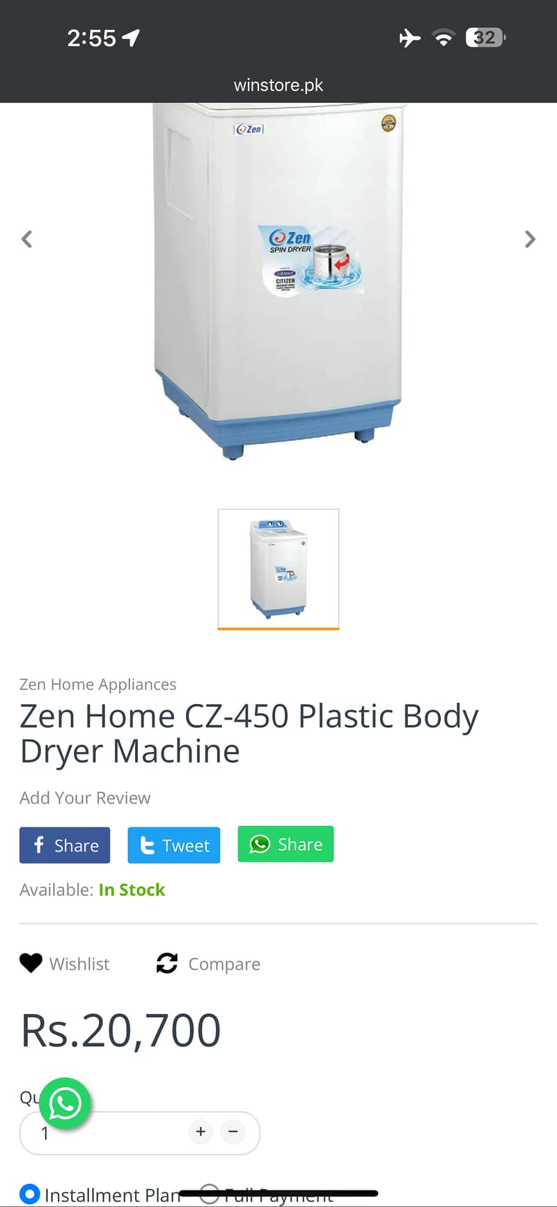 Citizen Zen Home CZ-450 Dryer Machine 8